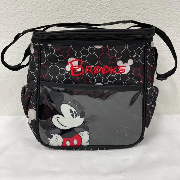 Disney Other - Disney Baby Mini Diaper Bag Black Mickey Mouse Personalized "Brooks" EUC